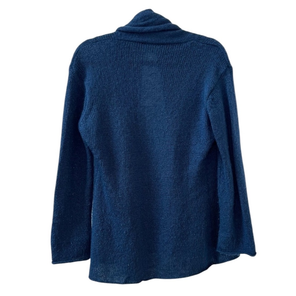 ⭐️ Anthropologie Wooden Ships Blue Wrap Open Cardigan Mohair Wool SMALL/MEDIUM - Picture 4 of 6